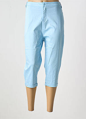 Pantalon trei sferturi buzunare albastru POMME ROUGE femeie