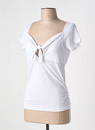 Tricou guler în v mâneci scurte alb ONLY femeie