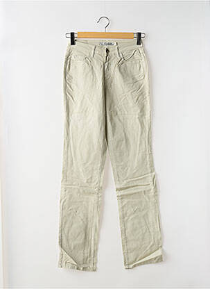 Pantalon drept țesătură poplin gri KANOPE femeie