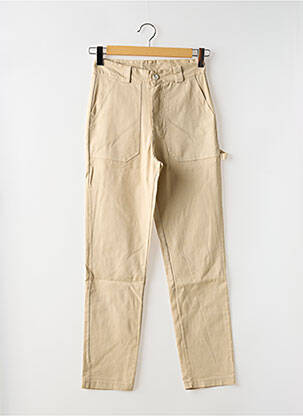Pantalon slim elasticitate mărime normală bej #OOTD femeie