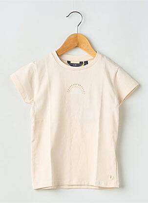 Tricou elasticitate mâneci scurte bej LEVV LABEL fată