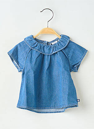Bluză mâneci scurte mâneci scurte albastru PETIT BATEAU fată