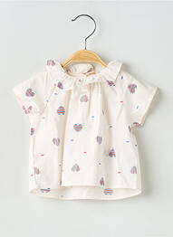 Bluză mâneci scurte mâneci scurte alb PETIT BATEAU fille