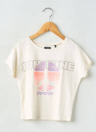 Tricou croială dreaptă mâneci scurte alb IKKS fille