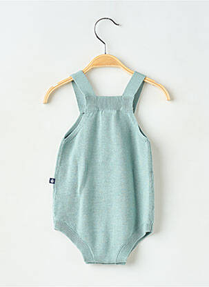 Salopetă pentru bebeluși închidere cu capse la picioare verde PETIT BATEAU copil