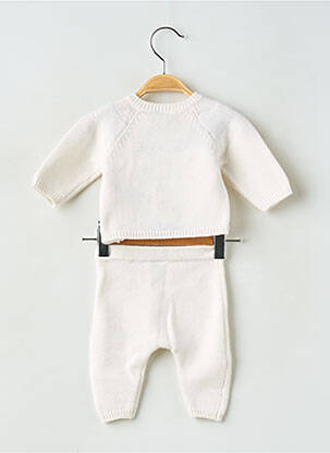 Set pantaloni guler rotund alb PETIT BATEAU copil