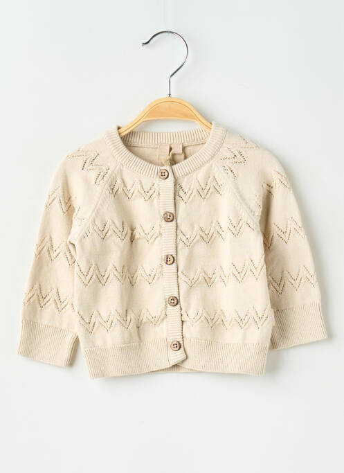 Vestă cu mâneci lungi bej LEVV LABEL fată