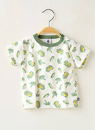 Tricou croială dreaptă mâneci scurte verde PETIT BATEAU băiat
