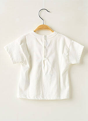 Tricou croială dreaptă mâneci scurte alb PETIT BATEAU fată