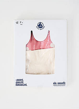 Tricou elasticitate bretele subțiri roz PETIT BATEAU fată