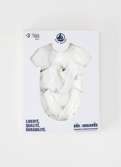 Body de lenjerie alb PETIT BATEAU copil