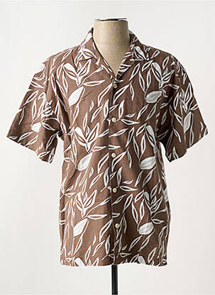 Cămașă cu mâneci scurte maro JACK & JONES bărbat