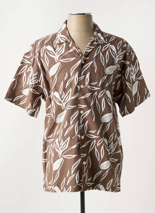 Cămașă cu mâneci scurte maro JACK & JONES bărbat