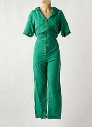 Salopetă-pantalon țesătură crep mâneci scurte verde PAKO LITTO femme