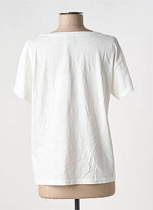 Tricou croială dreaptă mâneci scurte alb NINE TEES femeie