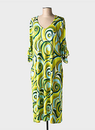 Rochie midi mâneci 3/4 mâneci 3/4 verde BARANDI femeie