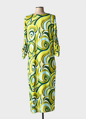 Rochie midi mâneci 3/4 mâneci 3/4 verde BARANDI femeie