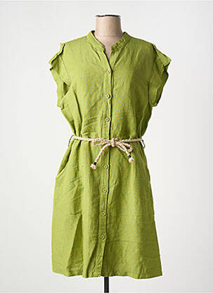 Rochie midi țesătură crep mâneci scurte verde PAKO LITTO femeie