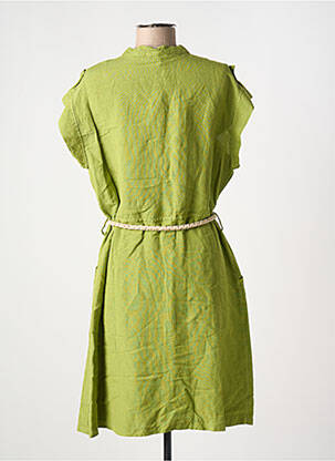 Rochie midi țesătură crep mâneci scurte verde PAKO LITTO femeie