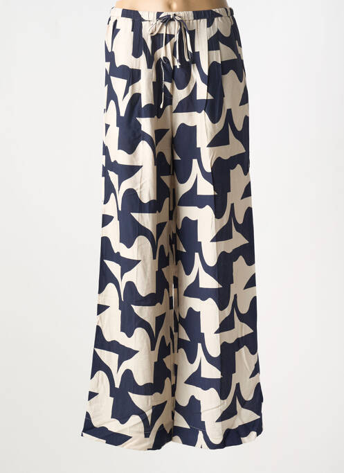 Pantalon larg albastru GRACE & MILA femeie