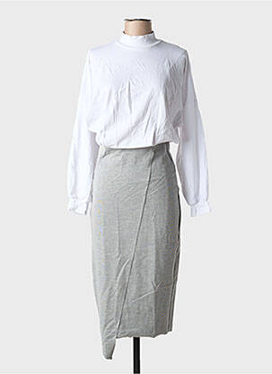 Rochie midi mâneci lungi mâneci lungi alb ALTO GIRO femeie