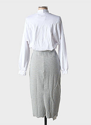 Rochie midi mâneci lungi mâneci lungi alb ALTO GIRO femeie