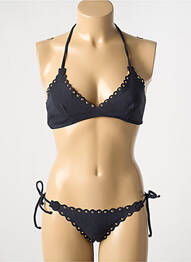 Costum de baie din două piese închidere cu legături de legat top triunghiuri negru DESPI femme