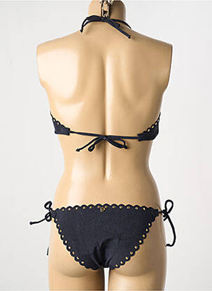 Costum de baie din două piese închidere cu legături de legat top triunghiuri negru DESPI femeie