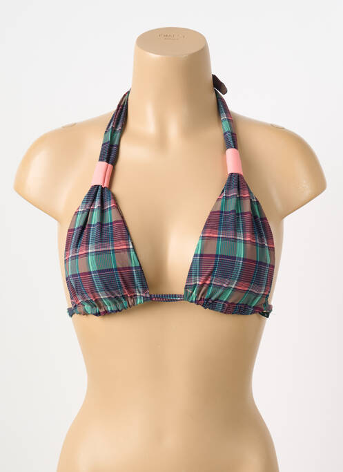 Sutien de costum de baie închidere cu legături de legat top triunghiuri verde DESPI femme