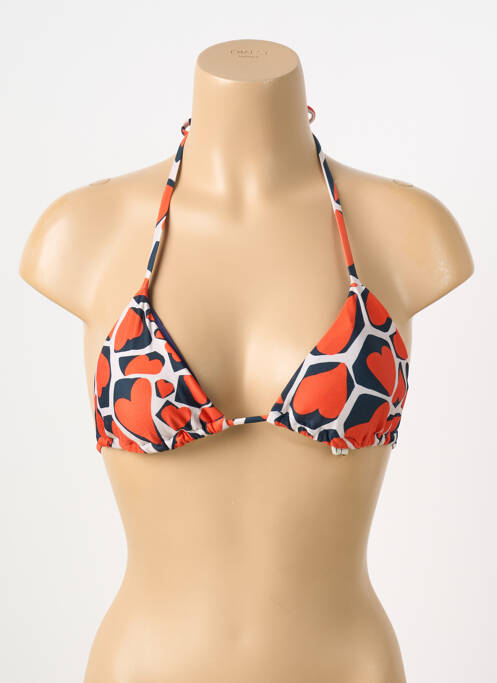 Sutien de costum de baie închidere cu legături de legat top triunghiuri portocaliu RIO DE SOL femme