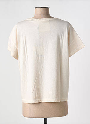 Tricou croială dreaptă mâneci scurte bej 8PM femeie