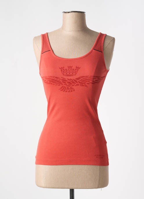 Maiou țesătură ripsată fără mâneci portocaliu AERONAUTICA femme