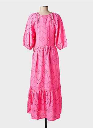 Rochie lungă mâneci scurte mâneci scurte roz MOLLY BRACKEN femeie