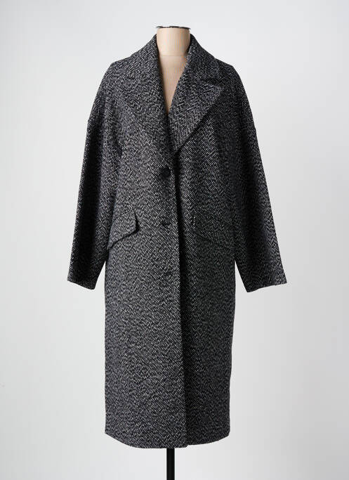 Palton lung negru ICHI femeie