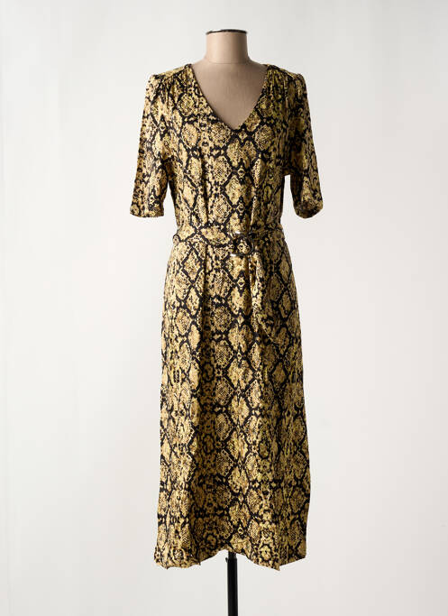 Rochie midi mâneci scurte mâneci scurte galben LOLA ESPELETA femme