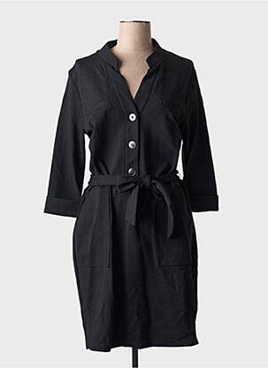 Rochie midi mâneci 3/4 mâneci 3/4 negru MAE MAHE femeie