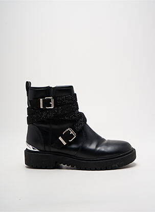 Botine/ghete țesătură satinată toc plat până la 3 cm negru GUESS femeie