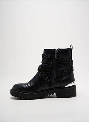 Botine/ghete țesătură satinată toc plat până la 3 cm negru GUESS femeie
