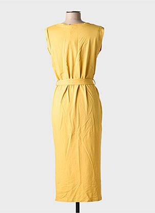 Rochie midi mâneci scurte mâneci scurte galben MKT STUDIO femeie