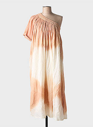 Rochie midi mâneci scurte mâneci scurte bej LEON & HARPER femeie