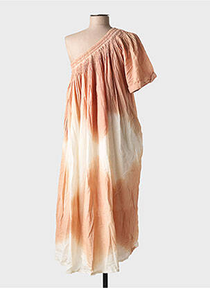 Rochie midi mâneci scurte mâneci scurte bej LEON & HARPER femeie