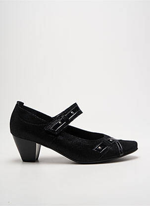 Pantofi cu toc țesătură satinată toc de 4 la 6 cm negru ALPINA femeie