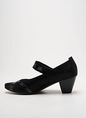 Pantofi cu toc țesătură satinată toc de 4 la 6 cm negru ALPINA femeie