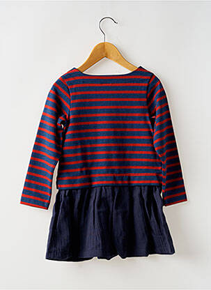 Rochie midi guler rotund mâneci lungi albastru PETIT BATEAU fată