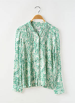 Cămașă imprimeu floral mâneci lungi verde ICHI femeie