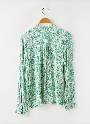 Cămașă imprimeu floral mâneci lungi verde ICHI femeie