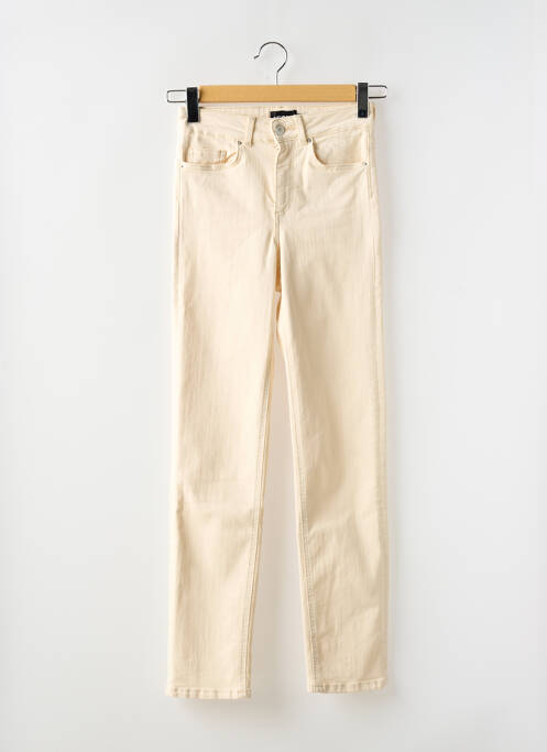 Blugi cu croială slim bej PIECES femeie