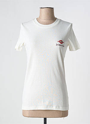Tricou serigrafie mâneci scurte bej LA PETITE FRANCAISE femeie