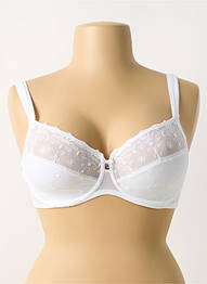Sutien efect material satinat sutien cupe întregi cu decolteu înalt alb ROSA FAIA femme