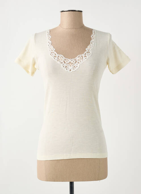 Top mâneci scurte mâneci scurte bej MORETTA femme